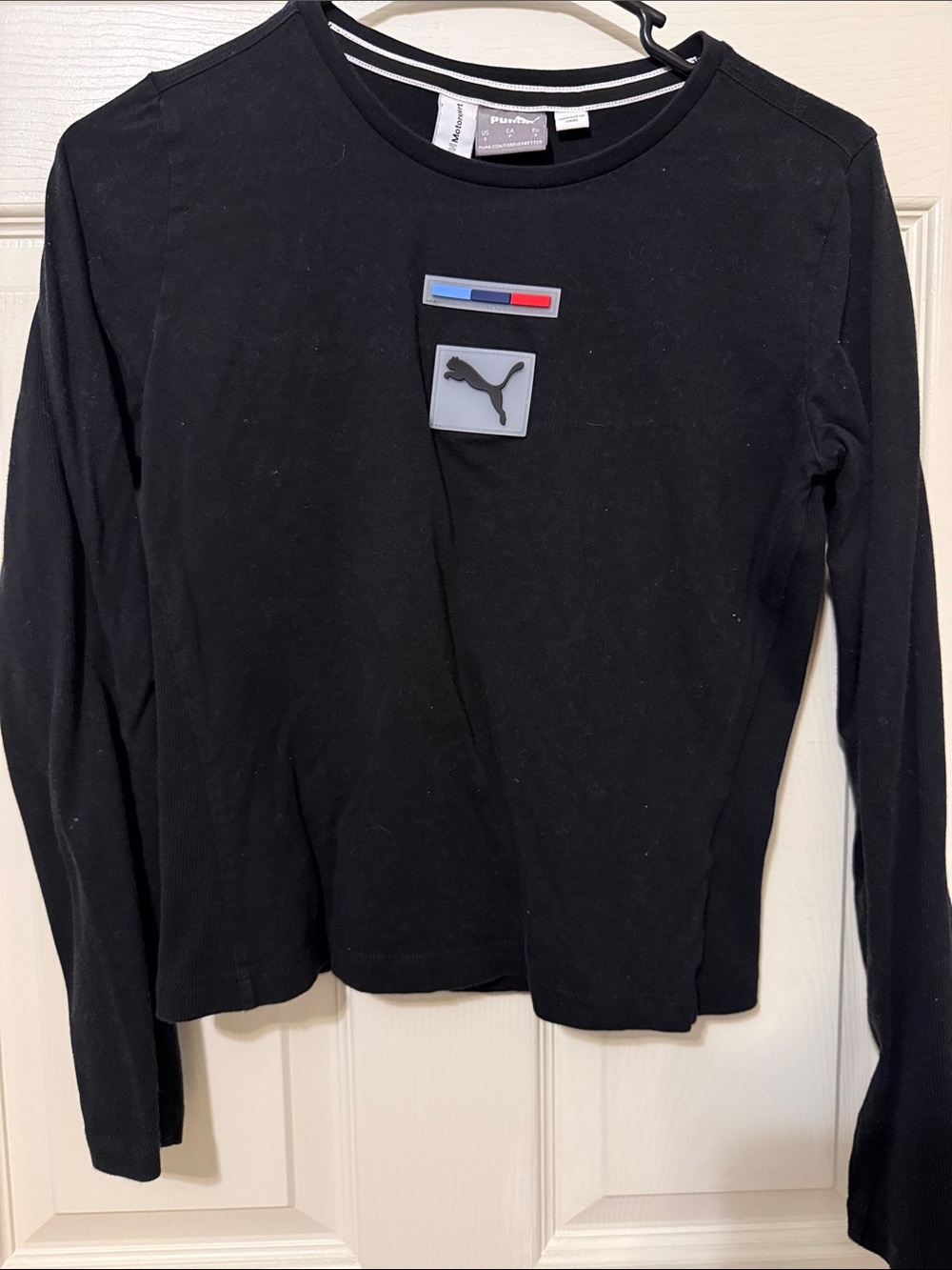 Puma Black Long-Sleeve Tee with Subtle Logo Patch